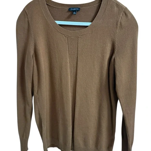 • Talbots Caramel Crew Neck Sweater • - Picture 4 of 5